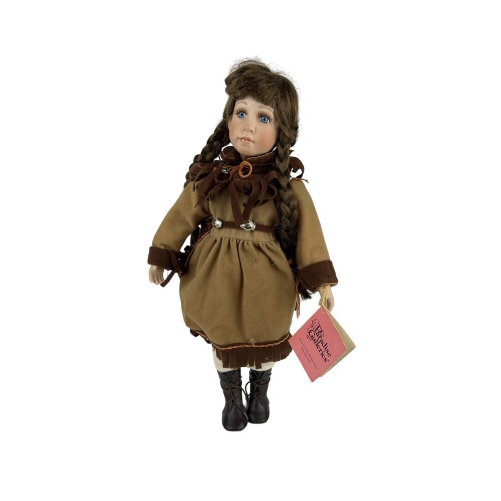 Paradise Galleries Western Girl Doll Braided Hair 16" Doll Blue Eyes Hang Tag